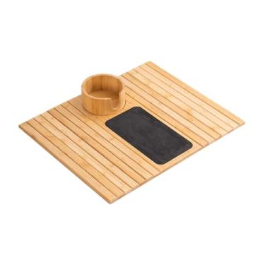Imagem de Baoblaze Mesa de Bandeja de Braço de Sofá de Bambu Leve Decorativa Simples Portátil para Copos
