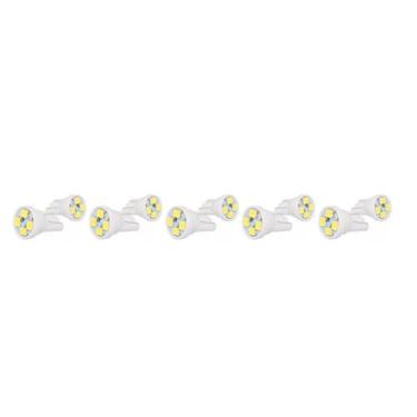 Imagem de 10X Lâmpada Automotiva T10 Cabeça Reta 4Led 12V Super Branca - Velox P
