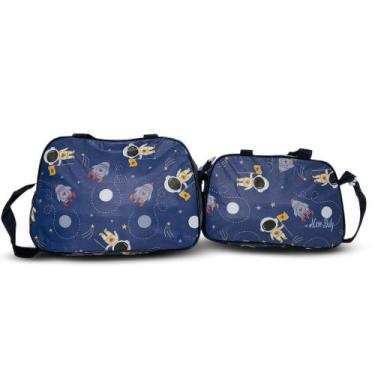 Imagem de Kit Sacola Maternidade Frasqueira PVC Desenhos Mave Baby, Astronauta