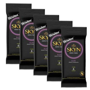 Imagem de Kit 5 Pacotes Preservativo SKYN Elite C/ 6 Unidades Cada