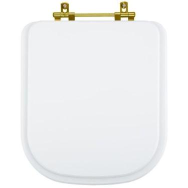 Imagem de Tampa de Vaso Elite Branco para bacia Celite Com Ferragem Dourada - Po