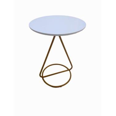 Imagem de Mesa Centro Lateral De Apoio Maria Base de Aço Industrial - DTH