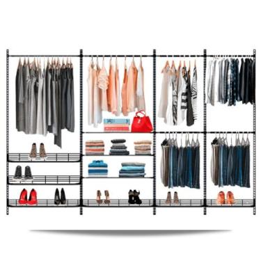 Imagem de Guarda roupa closet aramado aberto CLR281 - 3,10 Smart Black - Casa Ex