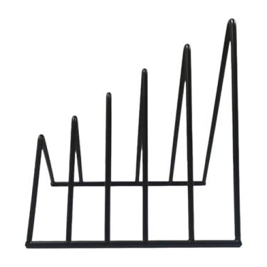 Imagem de UxicRuya Classificador de Pasta de Arquivo, Organizador de Livros, Suporte de Livros, Estante, Estante Triangular de Mesa para Guardar Livros Pesados E, Preto, Tamanho real