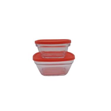 Imagem de Jogo de 2 potes porta mantimentos Foodlock em vidro Dynasty, Vermelho