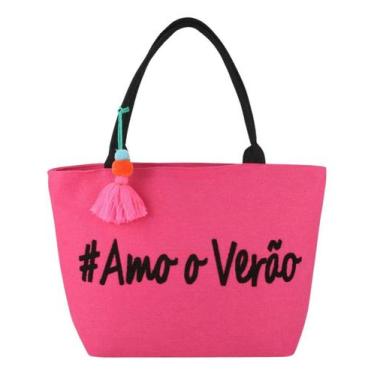 Imagem de Bolsa Ombro Feminina Praia Piscina Compra Feira Grande - Alwy, Pink