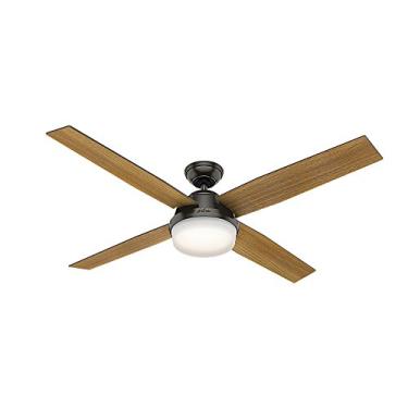 Imagem de Hunter Dempsey Ventilador de teto interno com luz LED e controle remoto, 152 cm, bronze nobre