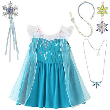 Imagem de Dressy Daisy Vestido de princesa, saia de tule para festa de Halloween, roupa de verão para bebês e meninas pequenas, Estilo 12 (vestido com acessórios), 5 Anos