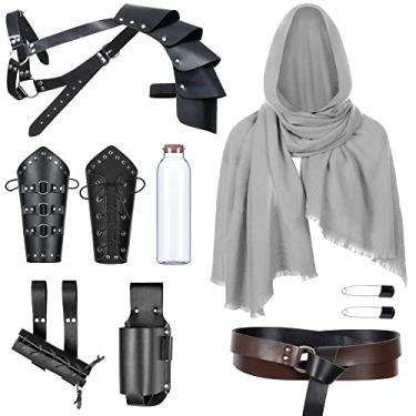 Imagem de Medieval Knight Cinto de Couro Xale Masculino Renascentista Meio Ombro Capa Cachecol Fivela Braçadeiras Acessórios Retrô, 1tipo-2, One Size