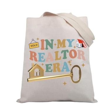 Imagem de BDPWSS Bolsa para corretor de imóveis, presente de corretor de imóveis, presente de corretor de imóveis, presente em minha era de corretor de imóveis, bolsa de lona, In My Realtor Tg, Medium