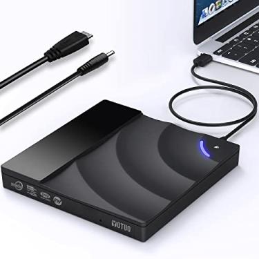 Imagem de YOTUO Unidade de DVD externa, leitor de DVD portátil USB 3.0 CD +/-RW para regravador de ROM, gravador para laptop, desktop, compatível com Windows 7/8/10/11, Mac, MacBook Pro/Air