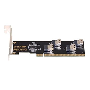 Imagem de NFHK Quatro cartões Slimline SFF-8654 4X 4 NVME para PCIE Express 3.0 4.0 Raid Card VROC Raid0 Hyper Adapter