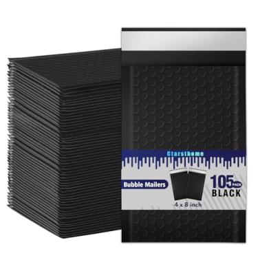 Imagem de Pacote com 105 envelopes com bolhas de plástico acolchoados, envelopes finos, à prova d'água, opacos, acolchoados, sacos de envio adesivos autoselados para correio, joias, maquiagem, pequenas empresas