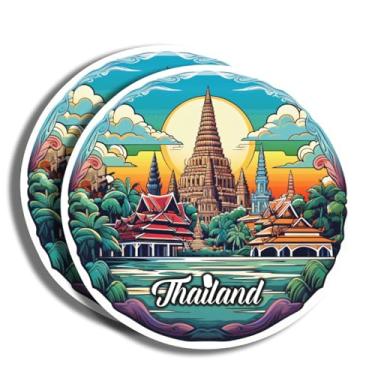 Imagem de Adesivos da Tailândia - Decalque de 12,7 cm - Marcos famosos - para bagagem, laptop, garrafa de água, carro, álbum de recortes - Lembrança da Tailândia - Mais de 130 opções para escolher - Impresso em