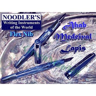 Imagem de Caneta-tinteiro Noodlers Flex Nib, enchimento de pistão, lápis-lazúli - azul/branco/preto