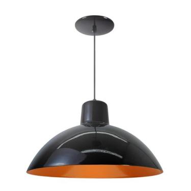 Imagem de Kit 2 Luminária Pendente Chinesa 33cm Interior Laranja Com Fiação 110/