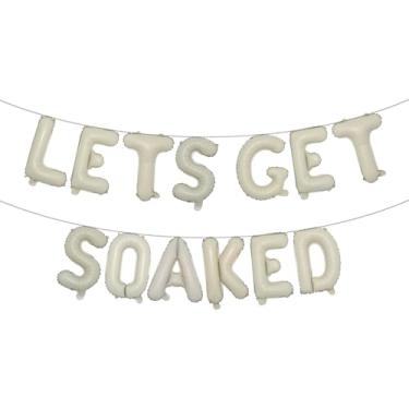 Imagem de Lets Get Soaked Birthday Decoration Pool Beach Lets Get Soaked Balloons Splish Splash Birthday Balloons Pool Birthday Party Decoration Balloons (LETS GET SOAKED Cream)
