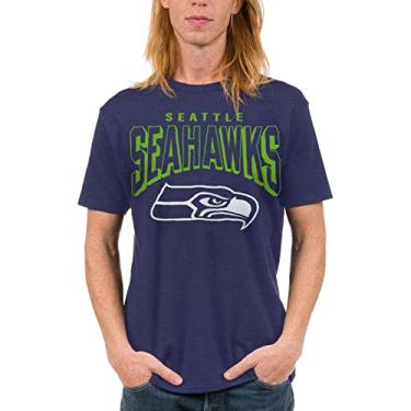 Imagem de Junk Food Clothing x NFL - Seattle Seahawks - Camiseta adulta unissex com logotipo ousado