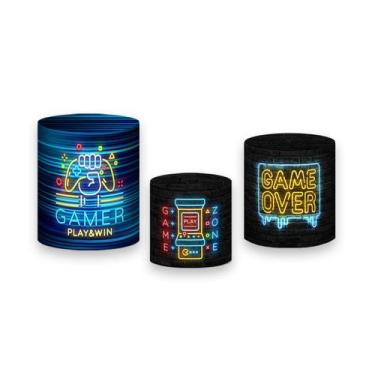 Imagem de Trio de Capas de Cilindro - Video Game Tijolinhos Preto 008 - Via Core