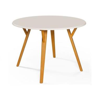 Imagem de Mesa de Jantar Redonda Liz 90cm Para 2 Cadeiras Pés Madeira - Essencia