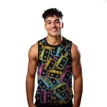 Imagem de Camiseta Regata Verão Estilo Moda Praia Discos Colorido Cartoon 777 - 