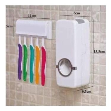 Imagem de Dispenser Aplicador Creme Dental Pasta Dente Suporte Escovas - oem