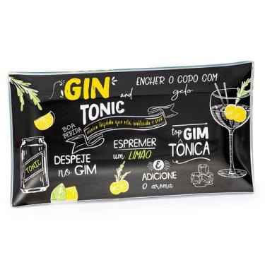 Imagem de Travessa de vidro retangular gin decoração drink bebida 26cm - Loja Bo