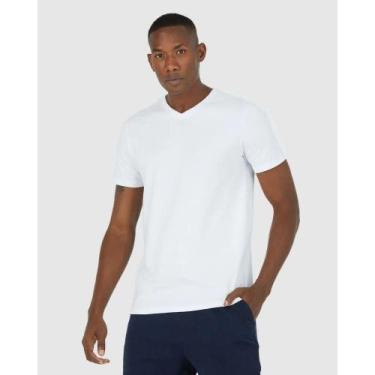 Imagem de Camiseta Básica Masculina Gola V Malwee Ref. 04422, Branco, G