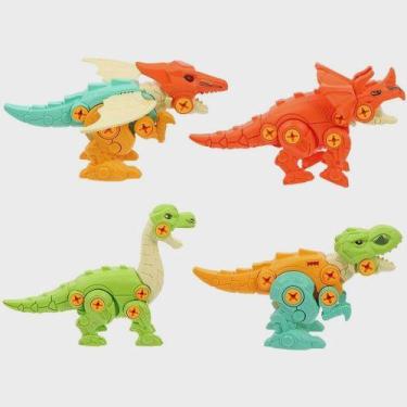 Imagem de Brinquedos Dinossauros Coloridos Com Parafusos Monta e Desmonta e muit