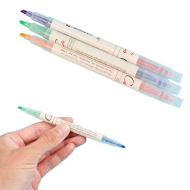 Imagem de Kit Caneta Marca Texto Neon com Ponta Dupla 6 Cores - Marca Texto Pont