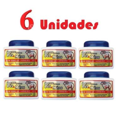 Imagem de Atacado 6 Creme Para Pés E Mãos Sebo De Carneiro Sanjully - San Jully