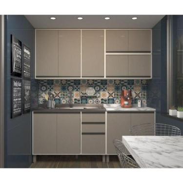 Imagem de Cozinha 5 Pçs C/Armários E Balcões Pátina Ff C/Mocca Laca - KIT