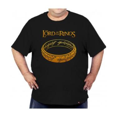 Imagem de Camiseta Plus Size Senhor Dos Anéis Estampa Dourada Hobbits - King Of 