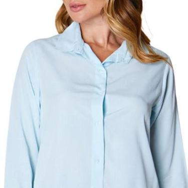 Imagem de Camisas Social Feminina Classica Blusa Lisa Com Manga Longa-Feminino