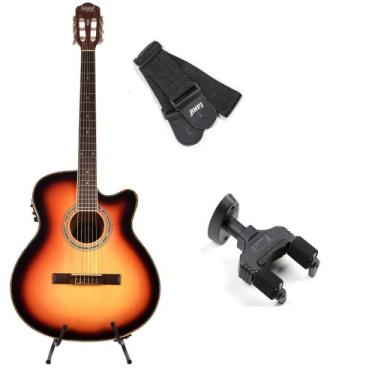 Imagem de Violão sunburst nylon+suporte de parede+correia - LAND