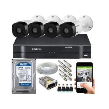Imagem de Kit Cftv 4 Câmera Segurança Intelbras bullet 720p + Dvr Mhdx Multi Hd 