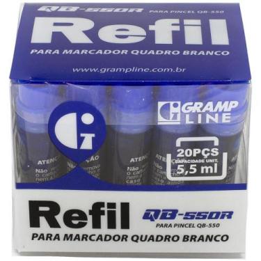 Imagem de Tinta Marcador Quadro Branco Reabastecedor QB-550R 5,5ML Azul - BOX co