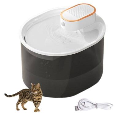 Imagem de Bebedouro Fonte de Agua Gato Cao Cachorro Pet Sensor Movimento Presença Reservatorio 3 Litros Bateria Recarregavel USB Silencioso Automatico