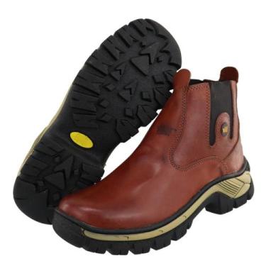Imagem de Botina Couro Legitimo Coturno Masculino Ket Bota Sola Antiderrapante S