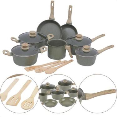 Imagem de Jogo de Panelas Antiaderente  Conjunto Com 10 Peças Indução - Mimo Sty