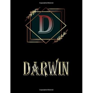Imagem de Darwin: Personalized Name Sketchbook.Monogram Initial Letter D Journal. Darwin Cute Sketchbook on Black Cover, Blank Paper 8.5 x 11,Great For Drawing, Sketching, Crayon Coloring and colored pencil