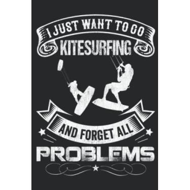 Imagem de Kiteboarding Graphic Retro Vintage Kitesurfing Distressed Gift Quote Saying: Lined Journal Notebook To Do Schedule, Medium 6x9 Inches, 100 Pages, Printed Cover