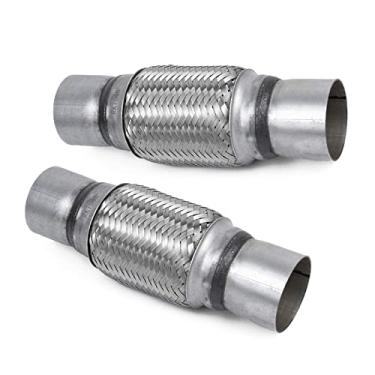 Imagem de RP Remarkable Power Pacote com 2 Tubos Flexíveis de Escape de Entrada de 2,5", Tubo Flexível de Escape de 2,5" de Diâmetro Internox10" de Comprimento, Tubo Flexível de Silenciador (2,5"X6"X10"-2 Pacot