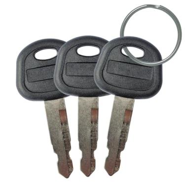 Imagem de 60266568 60022654 Chaves de ignição de substituição para SANY modelo 55 65 75 215 235 escavadeira niveladora carregador (pacote com 3)