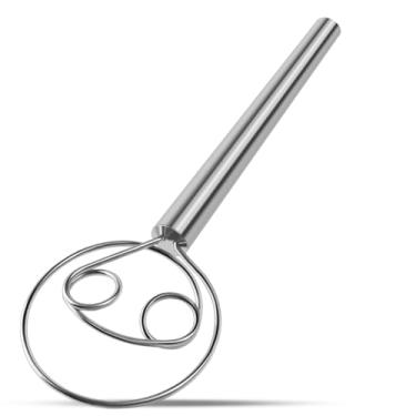 Imagem de agttete Batedor de Massa Dinamarquês Batedor de Pão de Aço Inoxidável com Gancho de Massa para Misturador de Massa e Utensílios para Fazer Pão, Ideal para Entusiastas de Batedor de Massa Fermentada