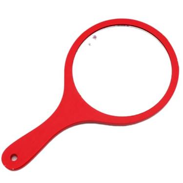 Imagem de lasenersm 1 peça de espelho de maquiagem de madeira redondo espelho portátil com alça espelho cosmético de lado único espelho de mão espelho de vaidade espelho de mão espelho de vaidade de mão, 16,7 x