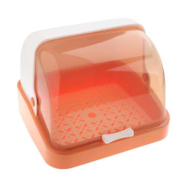 Imagem de DimyFew Rack de secagem de copos, suporte para secador de copos, oco, à prova de poeira, prateleira para copos de água, para louças, chá, prato, tigela, Laranja