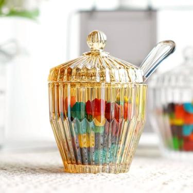 Imagem de kanpura Taça de Champanhe para Doces com Tampa, Pote de Cristal para Doces, Caixa de Joias, Pote de Biscoitos, Colher, Decoração, Tigela para Armazenamento de Doces, Presente de Casamento