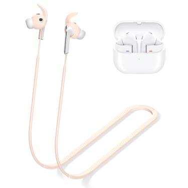 Imagem de Alça antiperda para Galaxy Buds 3 Pro ultra forte esportiva de silicone macio acessórios compatíveis com Samsung Galaxy Buds Pro 3 cordão de pescoço (off-white)