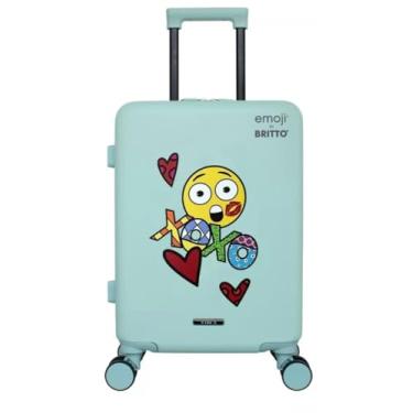 Imagem de Mala Abs Verde Emoji By Brito C/Rodas "M" Yins Cor Verde-claro Emoji by britto